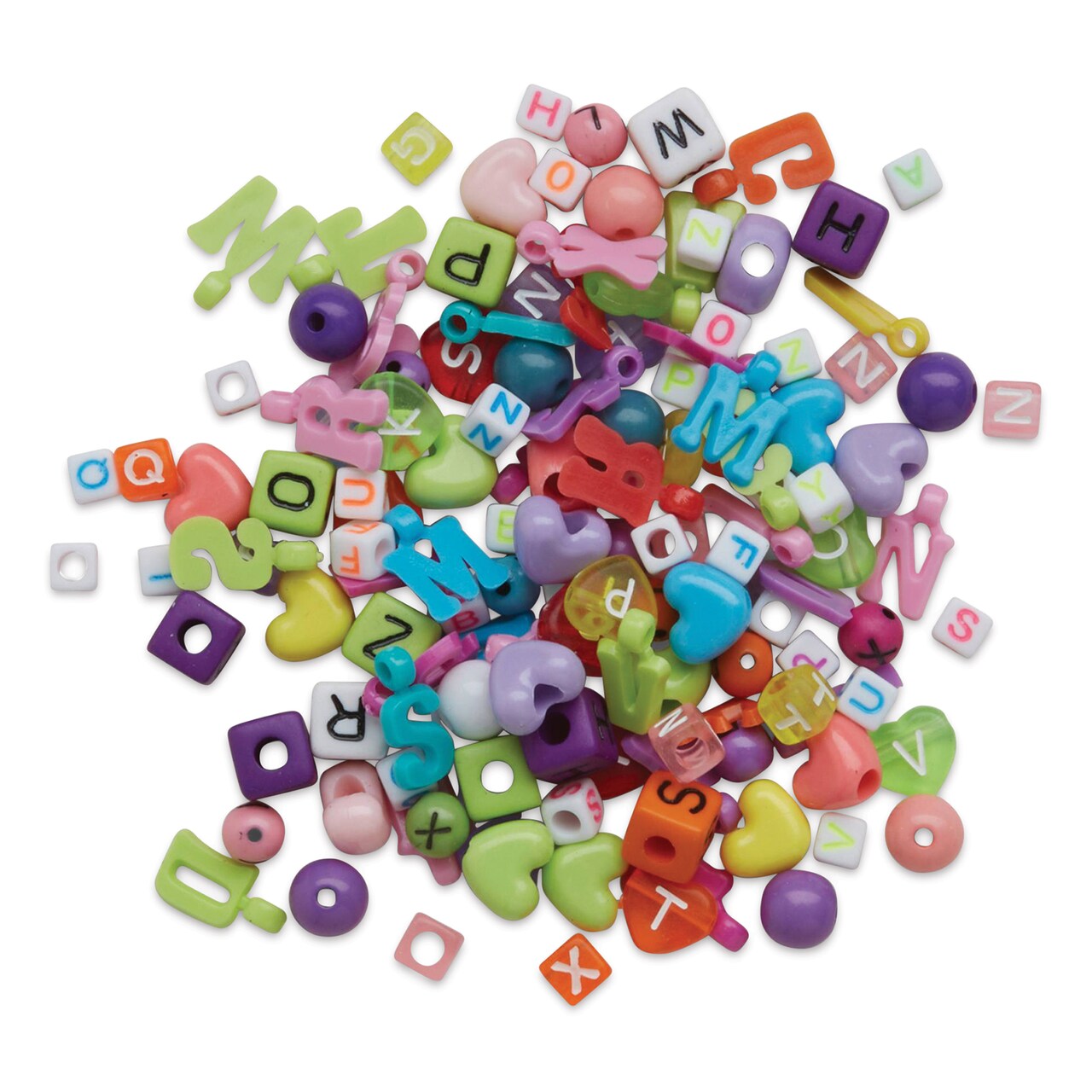 Pop! Assorted Alphabet Beads - Hearts and Letters, 4.4 oz